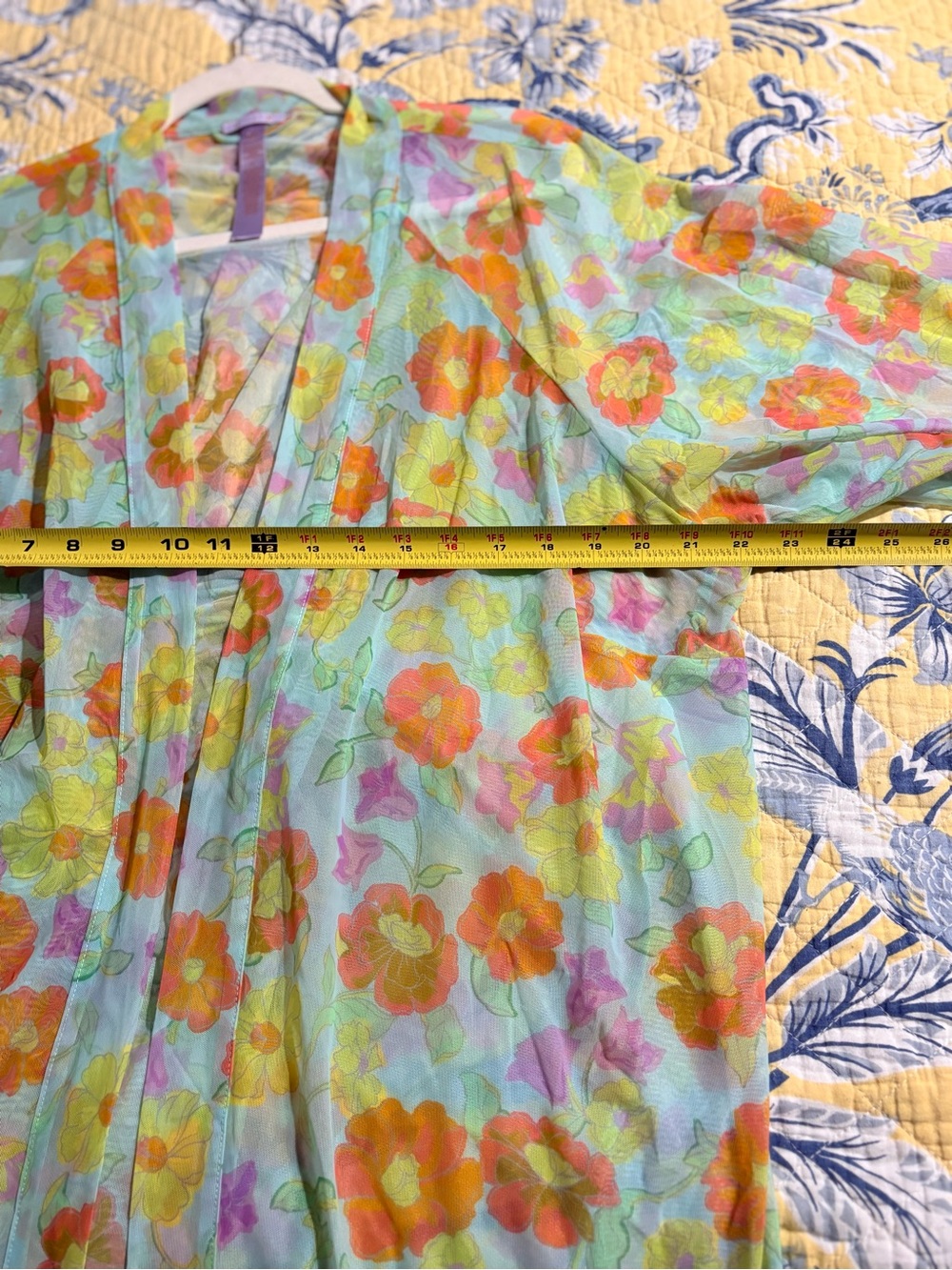 Pastel Floral Maxi Duster or Beach Cover-Up - Picture 8 of 9